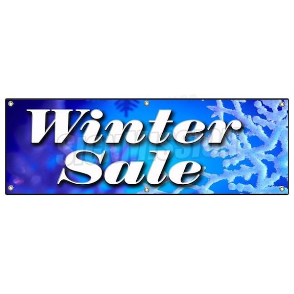 Signmission WINTER SALE BANNER SIGN store wide clearance signs discount 50% save big B-72 Winter Sale - main